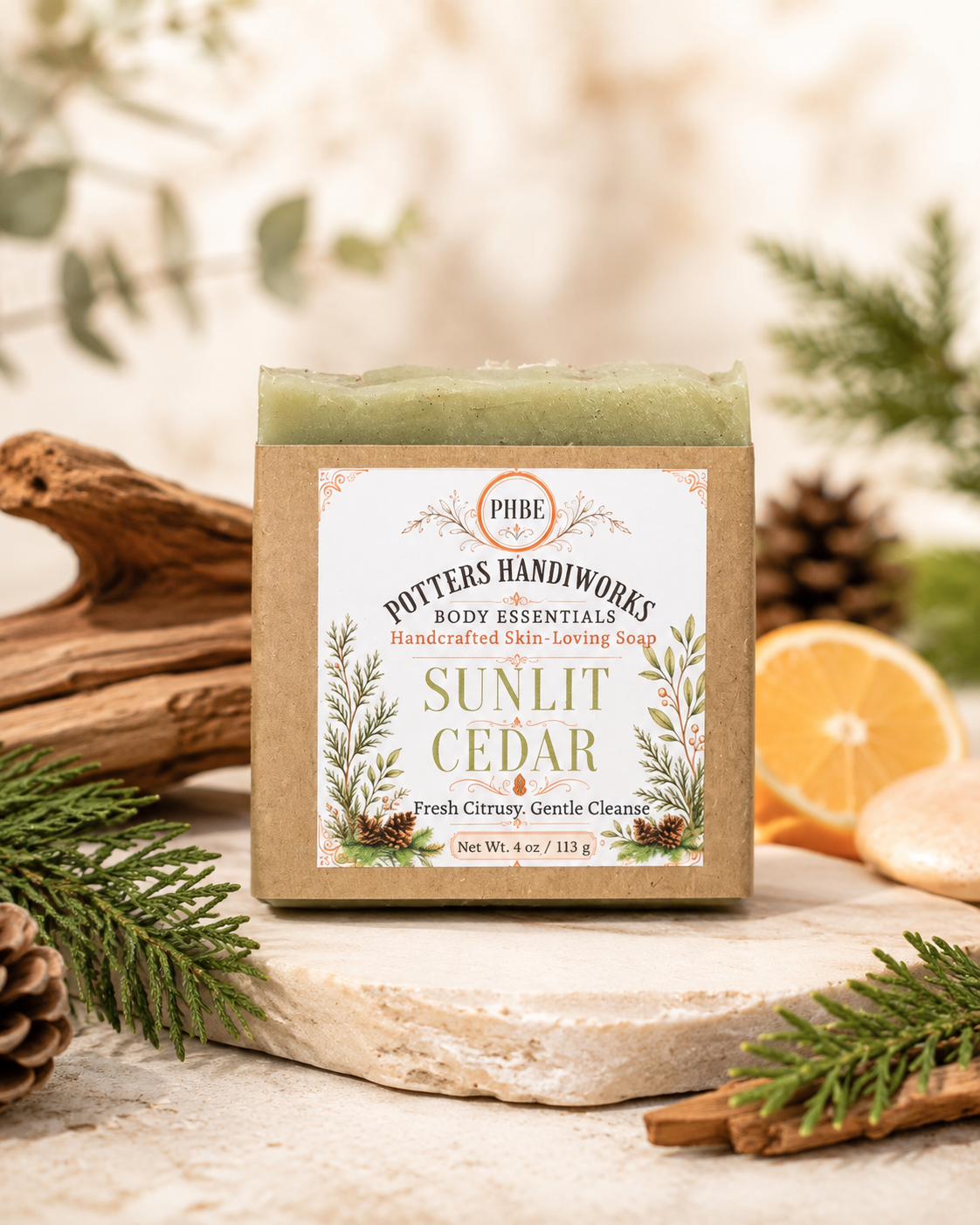 Sunlit Cedar Neem & Chlorella Soap